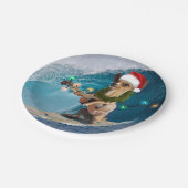 Kerstmis Chihuahua Surfing Papieren Bordje (Gekanteld)