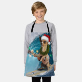 Kerstmis Chihuahua Surfing Schort (Gedragen)