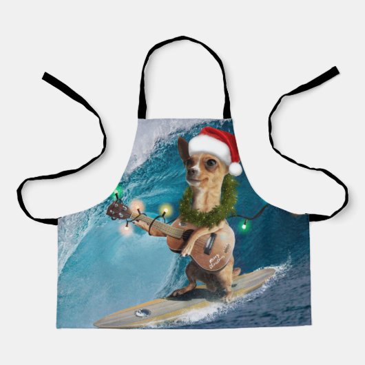Kerstmis Chihuahua Surfing Schort (Voorkant)