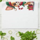Kerstmis Chihuahua Vrolijkheid Theedoek (Gevouwen)