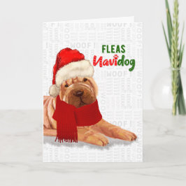 Kerstmis Chinese Shar Pei Fleas NaviDOG Feestdagen Kaart