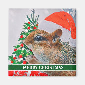 Kerstmis Chipmunk Santa Schattigee vakantie Magneet (Voorkant)