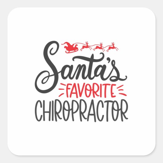 Kerstmis Chiropractor Santas Favoriet Vierkante Sticker (Voorkant)