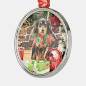 Kerstmis - Chiweenie - Titus Metalen Ornament (Links)