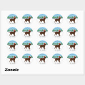 Kerstmis Chocolade Labrador Santa Hat Ronde Sticker (Vel)