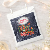 Kerstmis Choo Train Blue Faux Glitter Bedankzakje (Geknipt)