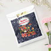 Kerstmis Choo Train Blue Faux Glitter Bedankzakje (Gezegeld)