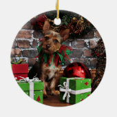 Kerstmis - Chorkie - Toby Keramisch Ornament (Achterkant)