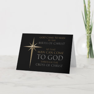 Kerstmis Christelijk Geloof Ster: Geboorte & Kruis Kaart