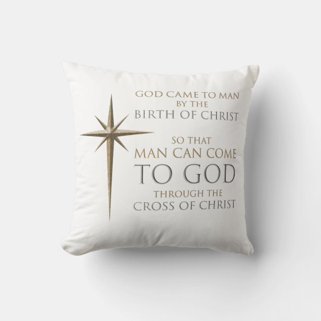 Kerstmis Christelijk Geloof Ster: Geboorte & Kruis Kussen (Voorkant)