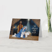Kerstmis, Christelijk, Manger Scene, Mary, Joseph Kaart (Voorkant)