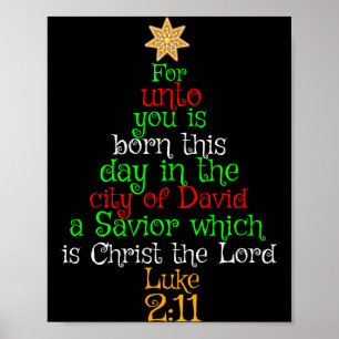 Kerstmis Christelijk T-shirt Onto U Is Geboren Een Poster