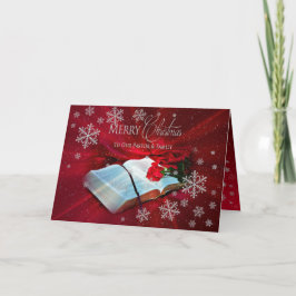 Kerstmis - Christen - Predikant/Familie - Rood Feestdagen Kaart