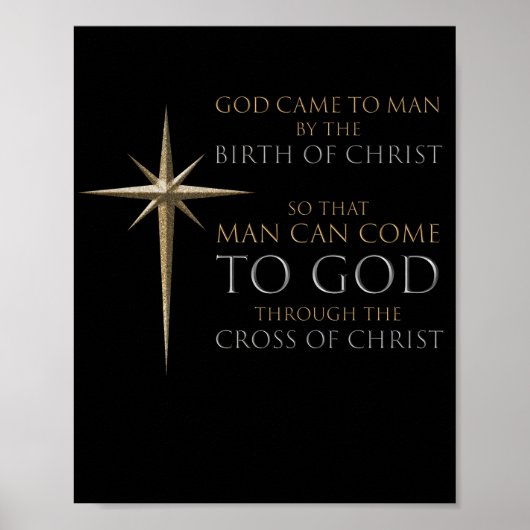 Kerstmis, christendemocraten, geboorte en kruis va poster (Voorkant)