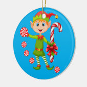 Kerstmis Cirkel Ornament, Elf Keramisch Ornament (Links)