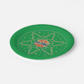 Kerstmis Cirkel van Bomen Groen Papieren Bordje (Gekanteld)