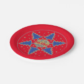 Kerstmis Cirkel van Bomen Papieren Bordje (Gekanteld)