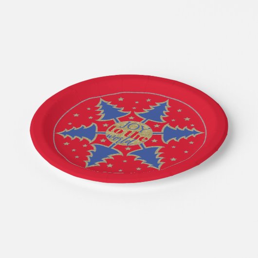 Kerstmis Cirkel van Bomen Papieren Bordje (Gekanteld)