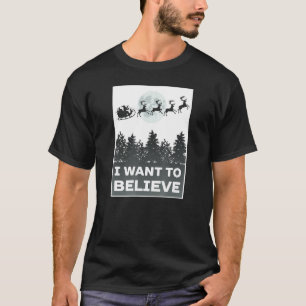 Kerstmis citaat Ik wil Santa Rendier geloven M T-shirt