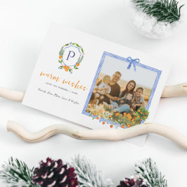 Kerstmis Citrus Botanische Bloemen | Vakantie foto Feestdagenkaart