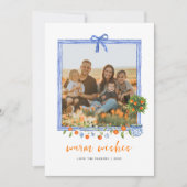 Kerstmis Citrus Botanische Bloemen | Vakantie foto Feestdagenkaart (Voorkant)