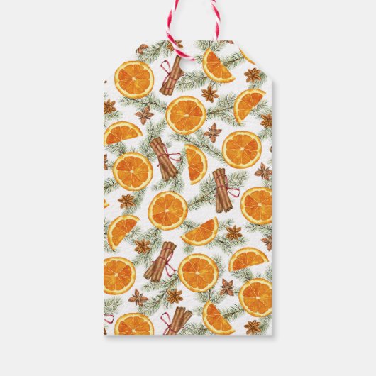 Kerstmis Citrus Spice Classic Vakantie Cadeaulabel (Achterkant)