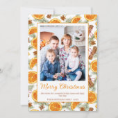 Kerstmis Citrus Spice Winter groen Foto Feestdagenkaart (Voorkant)
