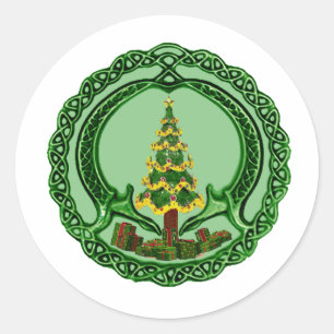 Kerstmis Claddagh Ronde Sticker