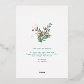 Kerstmis Classic Mint Botanical JOY Collage Foto Folie Feestdagenkaart (Achterkant)