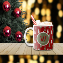 Kerstmis Classic Trees Custom Monogram en Naam