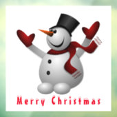 Kerstmis Cling Happy Snowman Raamsticker (Vel 3)