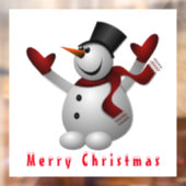 Kerstmis Cling Happy Snowman Raamsticker (Vel 2)