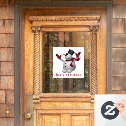 Kerstmis Cling Happy Snowman Raamsticker (Huis Deur)