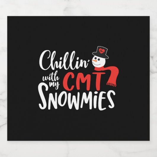 Kerstmis CMT, CMT-kerst medische Sparkling Wijnetiket (Enkel label)