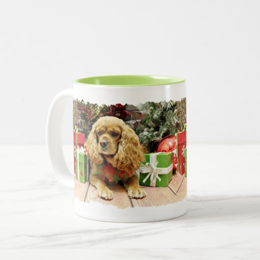 Kerstmis - Cockalier - Suzy Tweekleurige Koffiemok (Voorkant links)