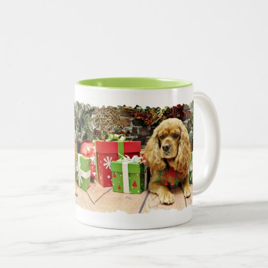 Kerstmis - Cockalier - Suzy Tweekleurige Koffiemok (Voorkant rechts)