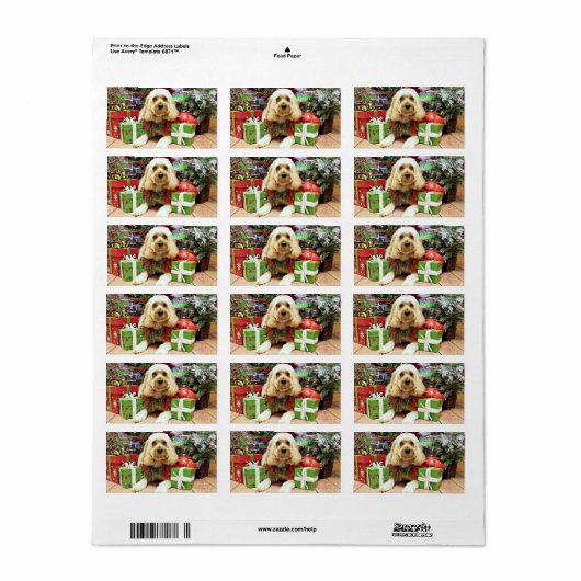 Kerstmis - Cockapoo - Buddy Etiket (Full Sheet)