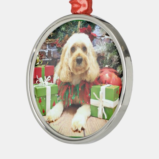Kerstmis - Cockapoo - Buddy Metalen Ornament (Links)