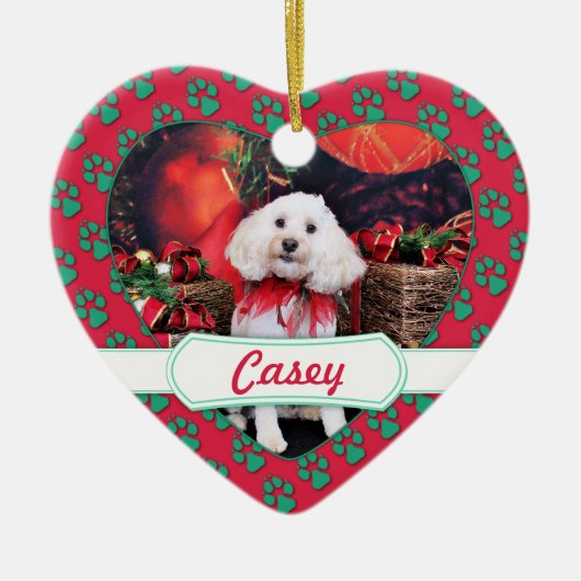 Kerstmis - Cockapoo - Casey Keramisch Ornament (Voorkant)