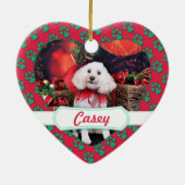 Kerstmis - Cockapoo - Casey Keramisch Ornament (Achterkant)