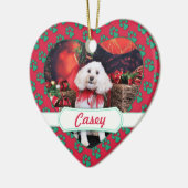 Kerstmis - Cockapoo - Casey Keramisch Ornament (Links)