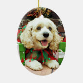 Kerstmis - Cockapoo - Clancy Keramisch Ornament (Achterkant)