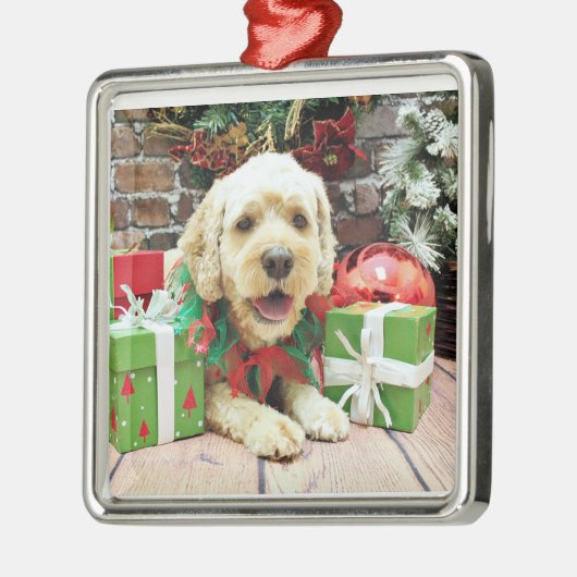 Kerstmis - Cockapoo - Cooper Metalen Ornament (Links)