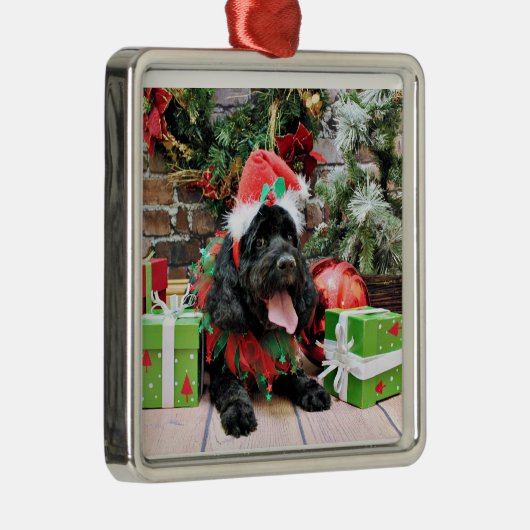 Kerstmis - Cockapoo - Jack Metalen Ornament (Rechts)