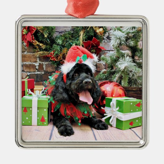 Kerstmis - Cockapoo - Jack Metalen Ornament (Voorkant)