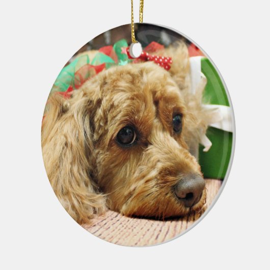 Kerstmis - Cockapoo - Odie Keramisch Ornament (Links)
