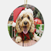Kerstmis - Cockapoo - Sadie Keramisch Ornament (Links)