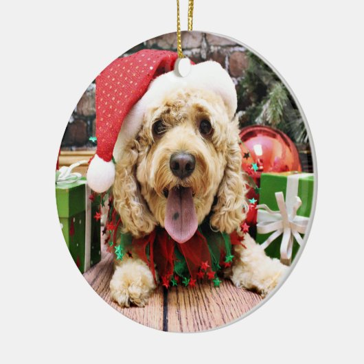 Kerstmis - Cockapoo - Sadie Keramisch Ornament (Links)