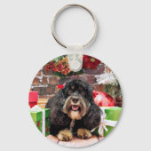 Kerstmis - Cockapoo - Sadie Sleutelhanger (Voorkant)