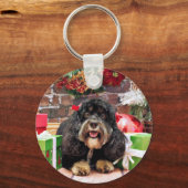Kerstmis - Cockapoo - Sadie Sleutelhanger (Voorkant)
